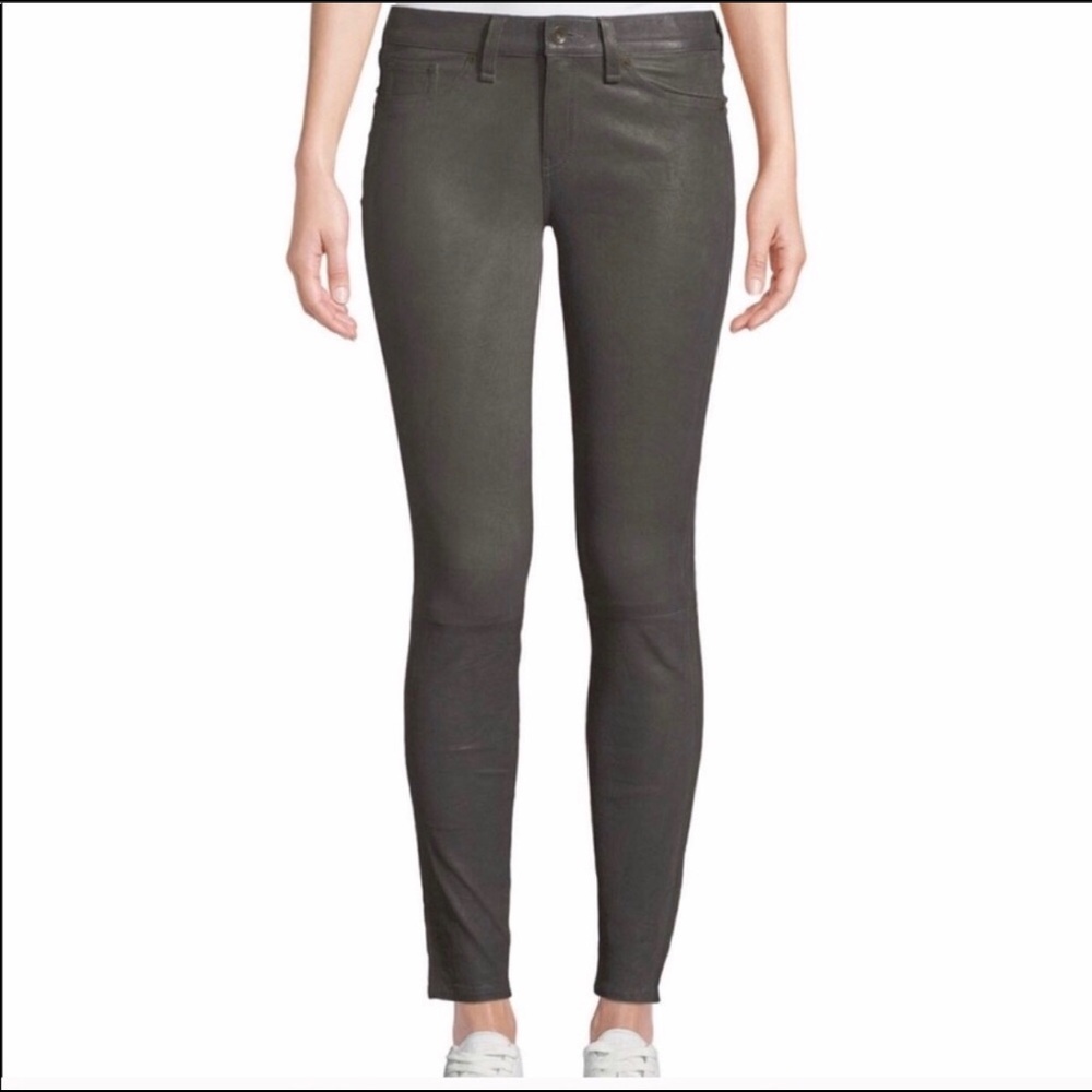 Rag & Bone Leather skinny pants Charcoal Sz 23
